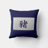 中国の〔占星術の〕十二宮図標識ピグブルー クッション (裏面)