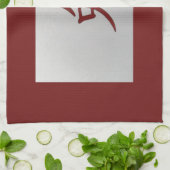 中国の〔占星術の〕十二宮図符号うさぎ赤 キッチンタオル (折り畳み)