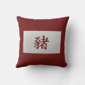 中国の〔占星術の〕十二宮図符号ピグレッド クッション (裏面)