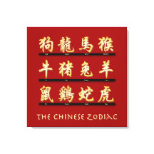 中国の〔占星術の〕十二宮図金ゴールド