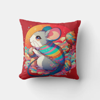 中国の〔占星術の〕十二宮図：ネズミから富へ クッション