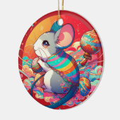 中国の〔占星術の〕十二宮図：ネズミから富へ セラミックオーナメント (左)