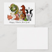 中国の〔占星術の〕十二宮図 ノートカード (正面/裏面)