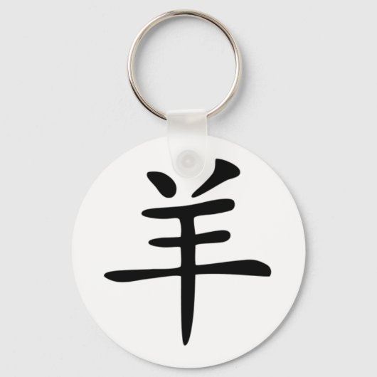 中国の〔占星術の〕十二宮図 – ヤギ キーホルダー (正面)