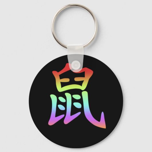 中国の〔占星術の〕十二宮図 – ラット キーホルダー (正面)