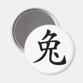 中国の〔占星術の〕十二宮図 – ラビットマグネット マグネット (正面/裏面)