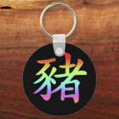 中国の〔占星術の〕十二宮図 – 豚 キーホルダー (正面)