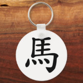 中国の〔占星術の〕十二宮図 – 馬 キーホルダー (正面)