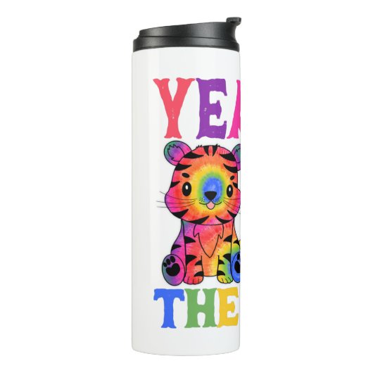 中国の〔占星術の〕十二宮図- Year of the Tiger in Rainbow タンブラー (回転左)