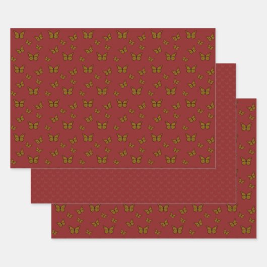 中国の(昆虫)オオカバマダラ、モナークラッピング紙セット ラッピングペーパーシート (セット)