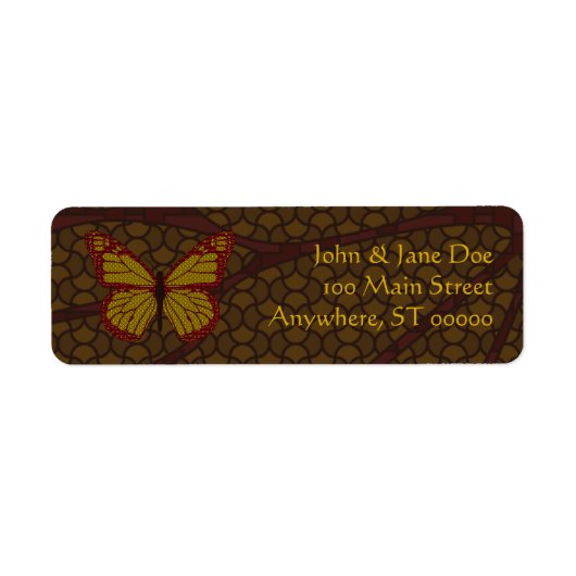 中国の(昆虫)オオカバマダラ、モナーク住所 シール (正面)