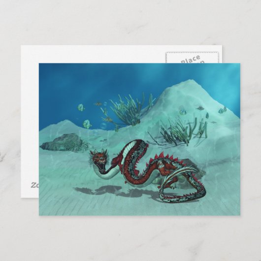 中国の/水日本の龍はがき ポストカード (正面/裏面)