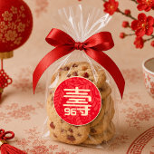 中国の「長寿」バースデーステッカー（年齢不問） ラウンドシール