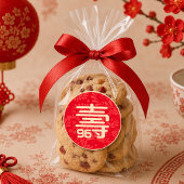 中国の「長寿」バースデーステッカー（年齢不問） ラウンドシール