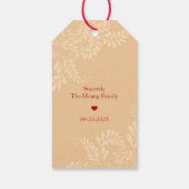 中国の「長寿」誕生日(赤) ギフトタグ (裏面)