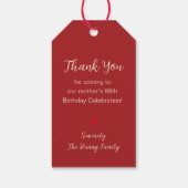 中国の「長寿」誕生日(99歳以下) ギフトタグ (裏面)