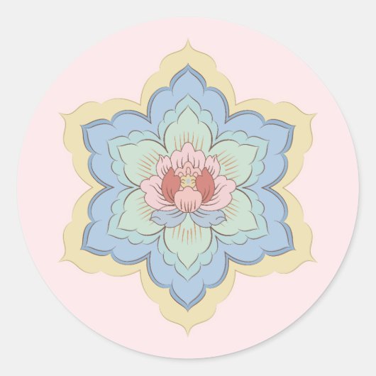 中国のBaoxiangフラワーインピーチ&スカイ ラウンドシール (正面)