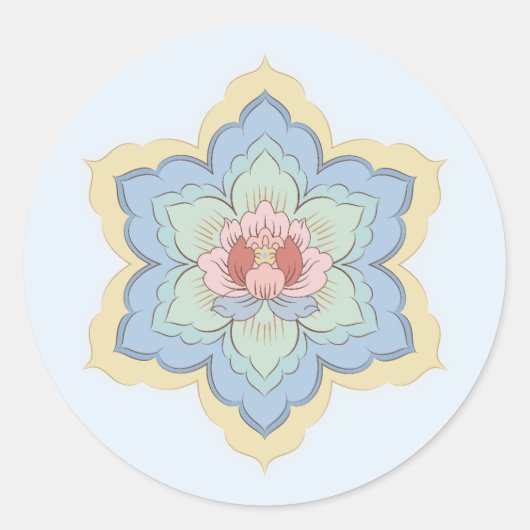 中国のBaoxiangフラワーインピーチ&スカイ ラウンドシール (正面)