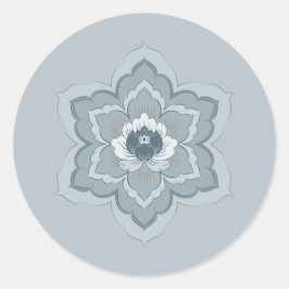 中国のBaoxiang Flower in Misty Blue & Ink Jade ラウンドシール