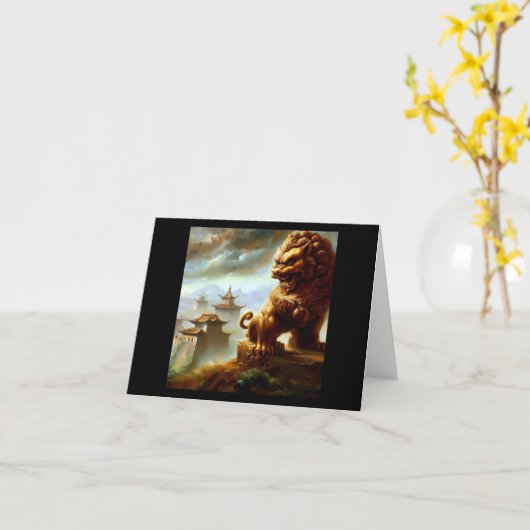 中国のFoo Lion (9) カード (黄色い花)