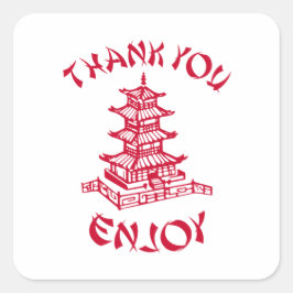 中国のFood Thank You 楽しむ Triangle Sticker スクエアシール