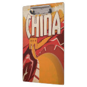 中国へ飛べ 古典的旅行ポスター クリップボード (左)