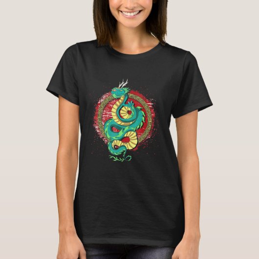 中国アジア神話の生き物のファンタジー動物の動物の中国 Tシャツ (正面)