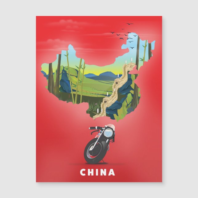 中国イラストマップ旅行ポスター (正面)