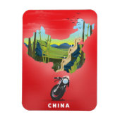 中国イラストマップ旅行ポスター マグネット (縦)