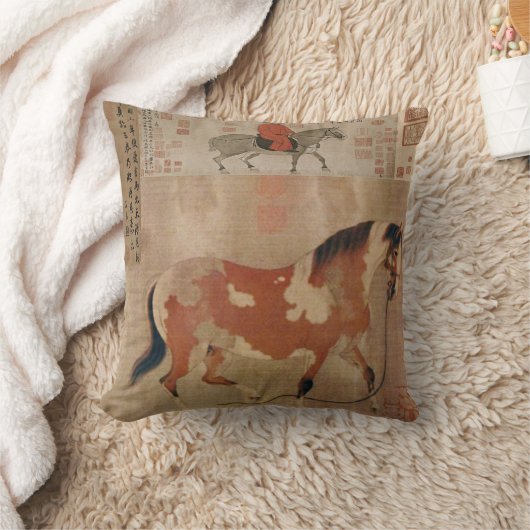 中国ウマ2 クッション (ブランケット)