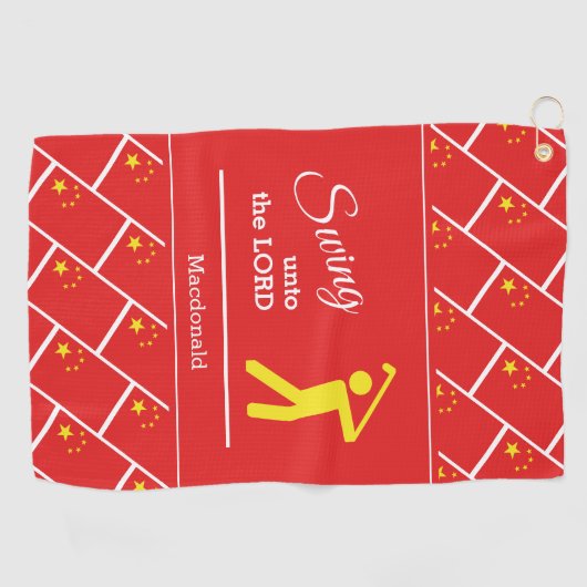 中国カスタム旗主へのキリスト教のスイング ゴルフタオル (横)