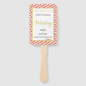 中国クリスチャンのカスタムウェディング婚礼プログラム ハンドファン (正面)