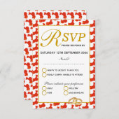 中国クリスチャン結婚式RSVP応答カード 出欠カード (正面/裏面)