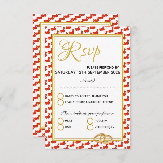 中国クリスチャン聖なる書物、 経典カスタムウェディング婚礼 出欠カード (正面/裏面)