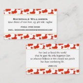 中国クリスチャン聖なる書物、 経典ジョン3:16 名刺 (正面/裏面)