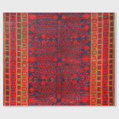 中国コタンレッドブルーイエロー  ラッピングペーパー (フラット)