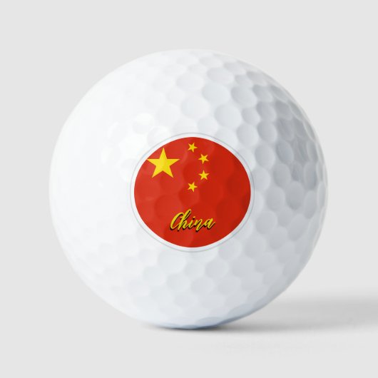 中国ゴルフボ中国のール国旗のゴルファー/愛国者 ゴルフボール (正面)