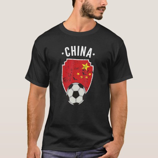 中国サッカー中国フラッグサッカー中国のプライドRoo Tシャツ (正面)