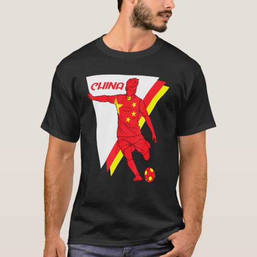 中国サッカー国旗Futbol Tシャツ (正面)