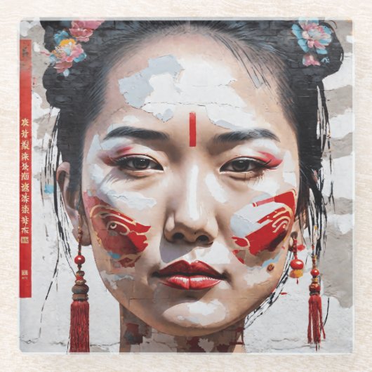 中国シック ガラスコースター (正面)