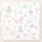 中国シンボルパターン ガラスコースター (裏面)