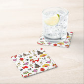 中国シンボルパターン スクエアペーパーコースター (インサイチュ)