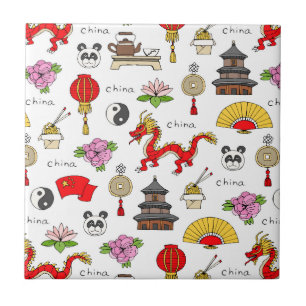 中国シンボルパターン タイル