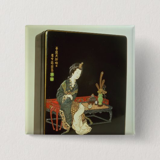 中国スタイルの執筆箱 缶バッジ (正面)