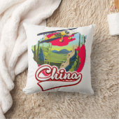 中国トラベルマップロゴ クッション (ブランケット)