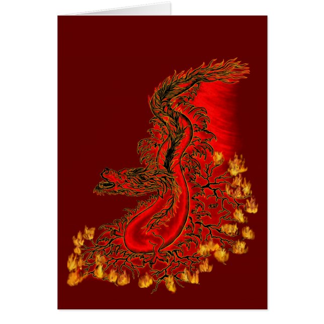 中国ドラゴンレッドと金ゴールドデザイン (正面)