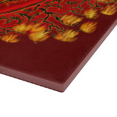 中国ドラゴンレッドと金ゴールドデザイン カッティングボード (角)