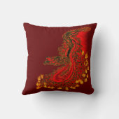 中国ドラゴンレッドと金ゴールドデザイン クッション (裏面)