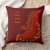中国ドラゴンレッドと金ゴールドデザイン クッション (ブランケット)