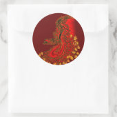 中国ドラゴンレッドと金ゴールドデザイン ラウンドシール (バッグ)
